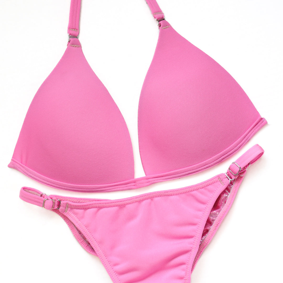 QS ST: Matte Baby Pink Fit Model Suit. Medium Molded/Fit Model 1.