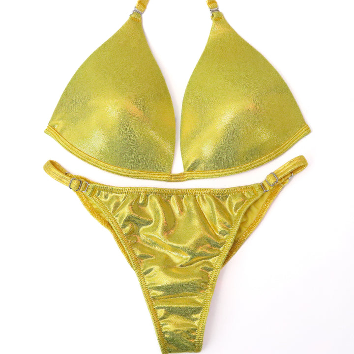 QS ST: Hologram Yellow Fit Model Suit. Medium Molded/Fit Model 1.