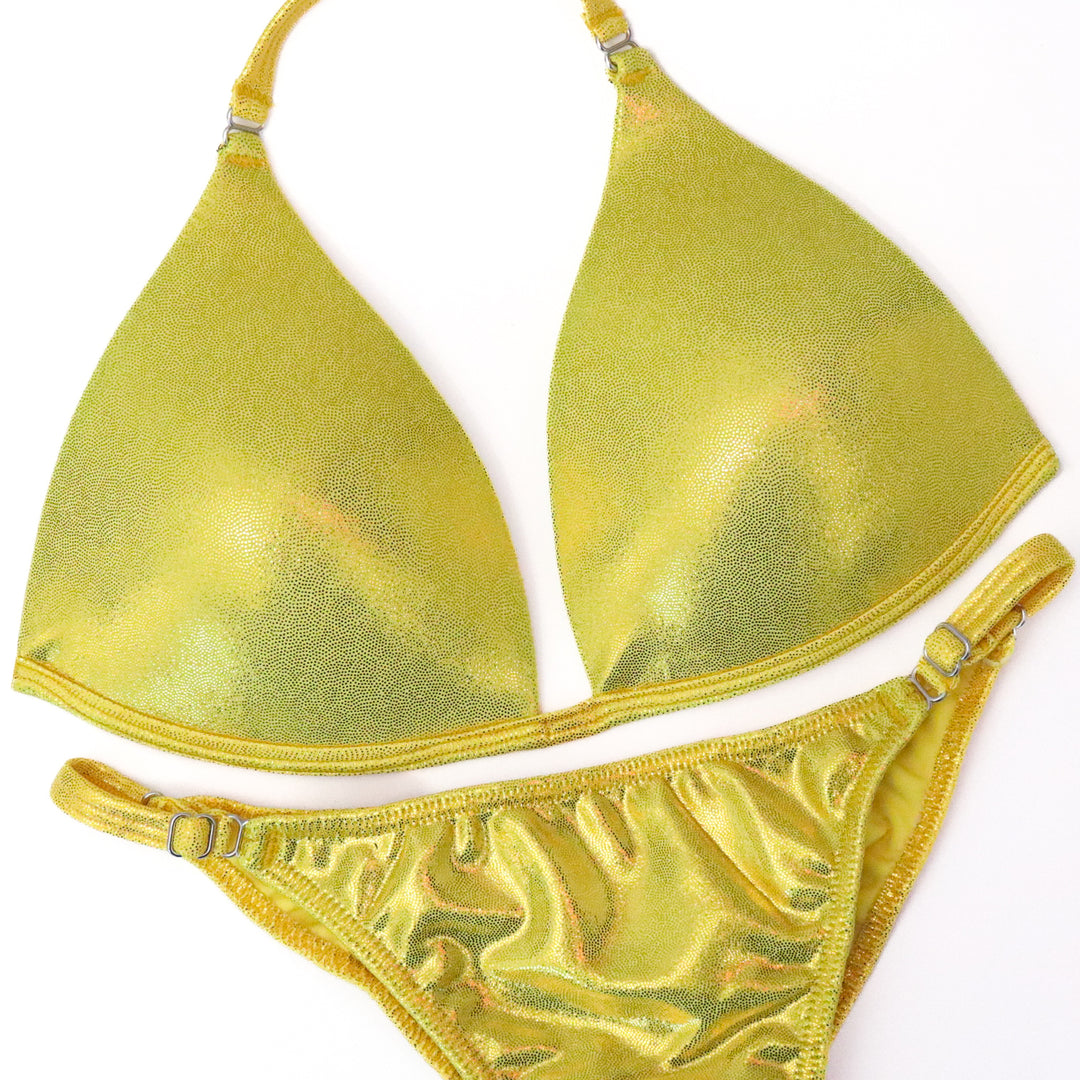 QS ST: Hologram Yellow Fit Model Suit. Medium Molded/Fit Model 1.