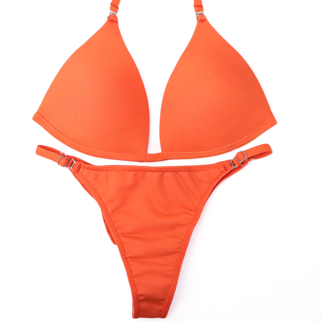 QS ST: Matte Orange Fit Model Suit. Medium Molded/Fit Model 1.