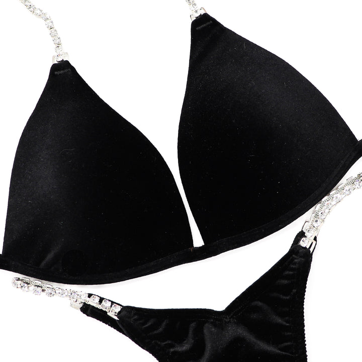 QS ST: The Simple Suit. Velvet Black. Medium Molded/Micro with Petite Rise.