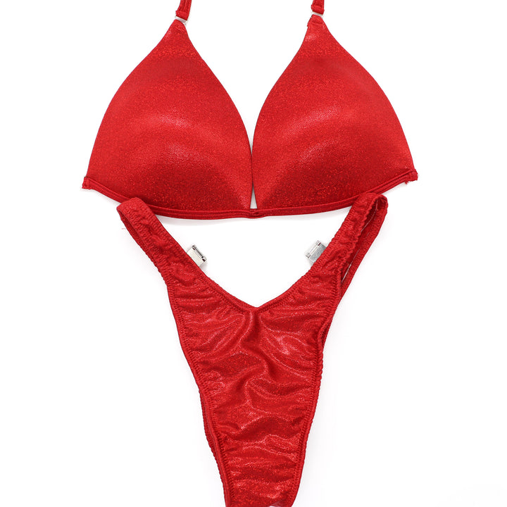 QS ST: Hologram Red Posing Practice Suit. Medium Molded/Standard Figure.