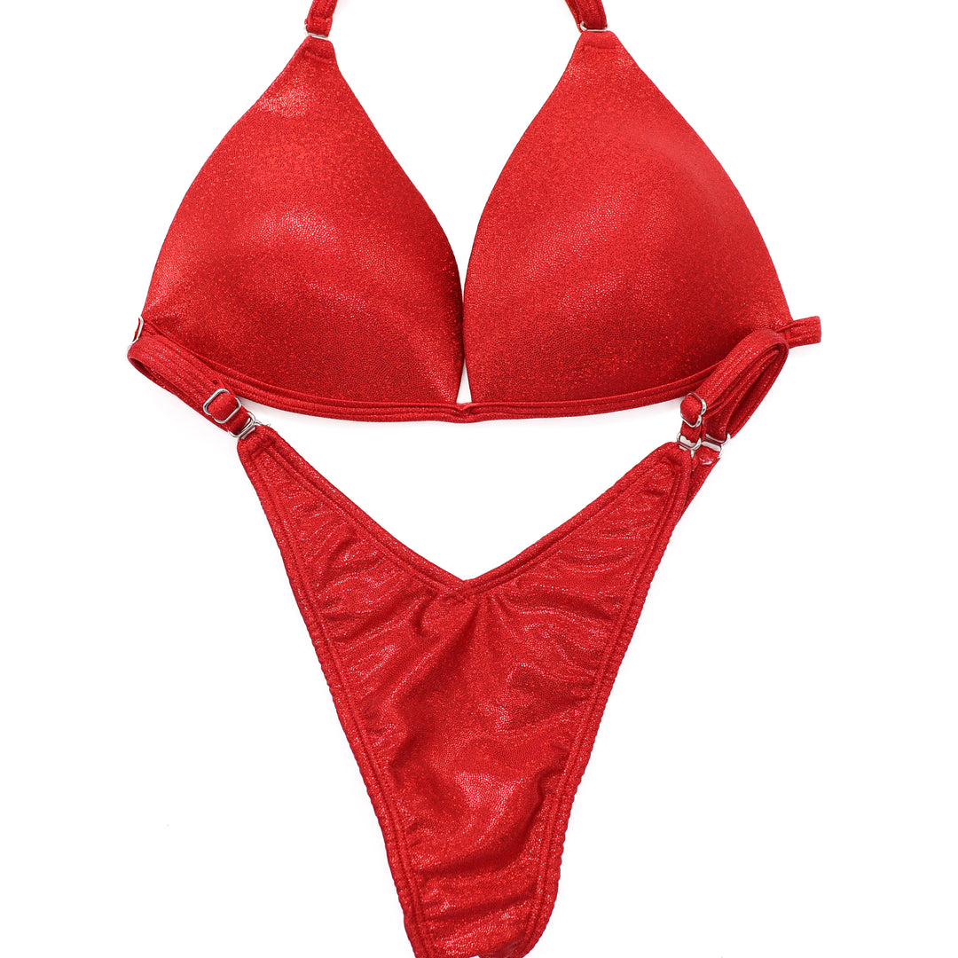 QS ST: Hologram Red Posing Practice Suit. Small Molded/Pro with Modest Rise.