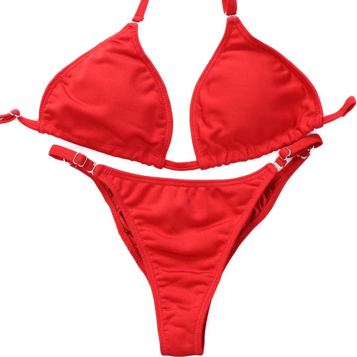 QS ST: Matte Red Fit Model Suit. Medium/Fit Model 1.