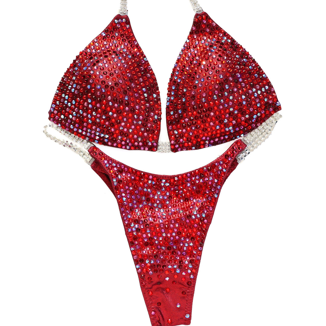 QS ST: Diamond Pro Multi Color. Hologram Maroon. Medium Molded/Pro with Modest Rise.  Angel Competition BikinisThe best NPC Competition Suits for the Bikini Division, Fit Model Division Suits, and bodybuilding suits.