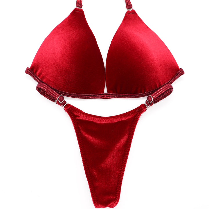QS ST: Velvet Red Posing Practice Suit. Medium Molded/Pro.