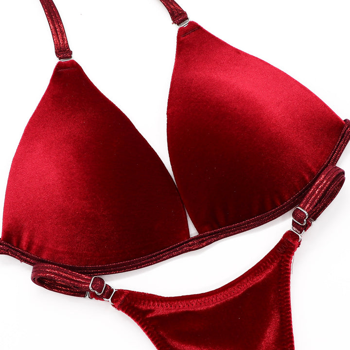 QS ST: Velvet Red Posing Practice Suit. Medium Molded/Pro.