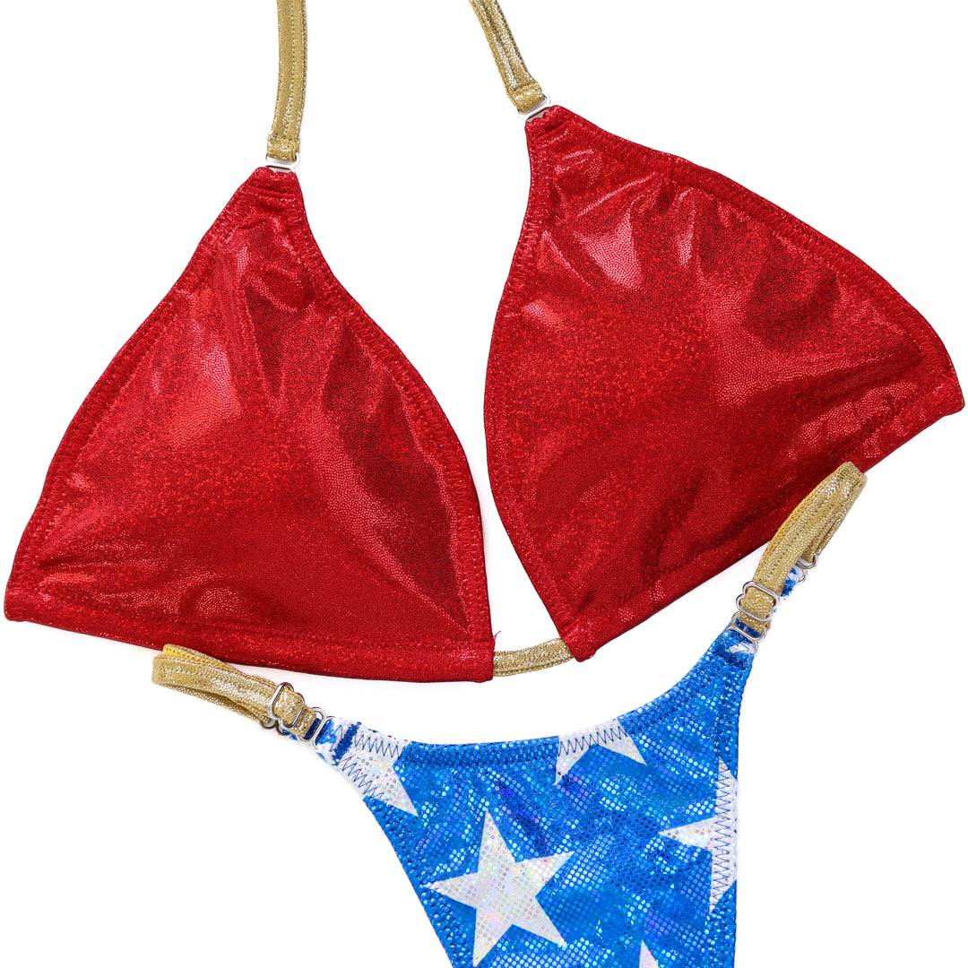 QS ST: Wonder Woman Posing Practice Suit. Medium/Pro.  Angel Competition BikinisThe best NPC Competition Suits for the Bikini Division, Fit Model Division Suits, and bodybuilding suits.