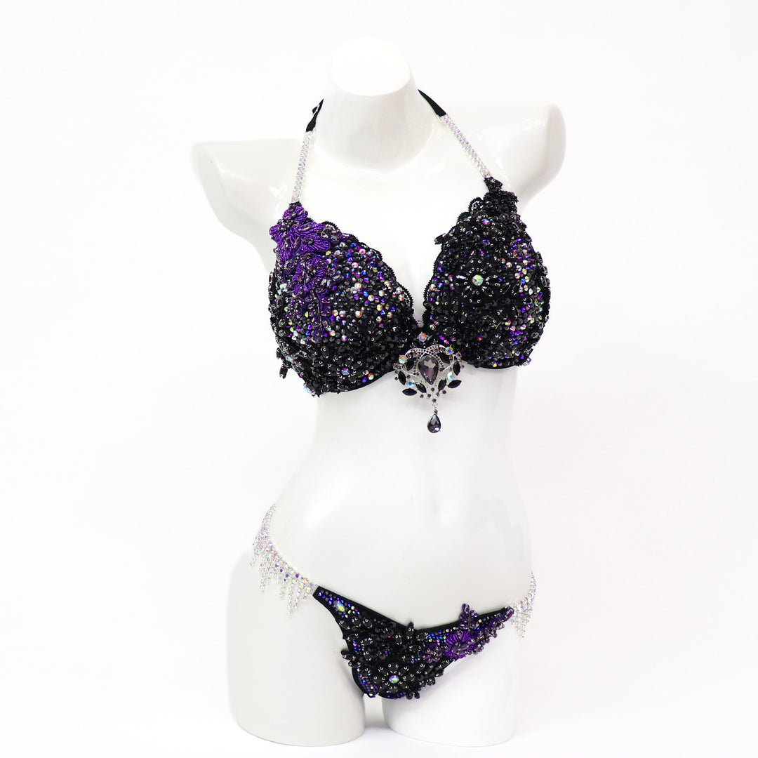 QS ST: Dark Violet Couture. Custom Large Bra Top/Pro.