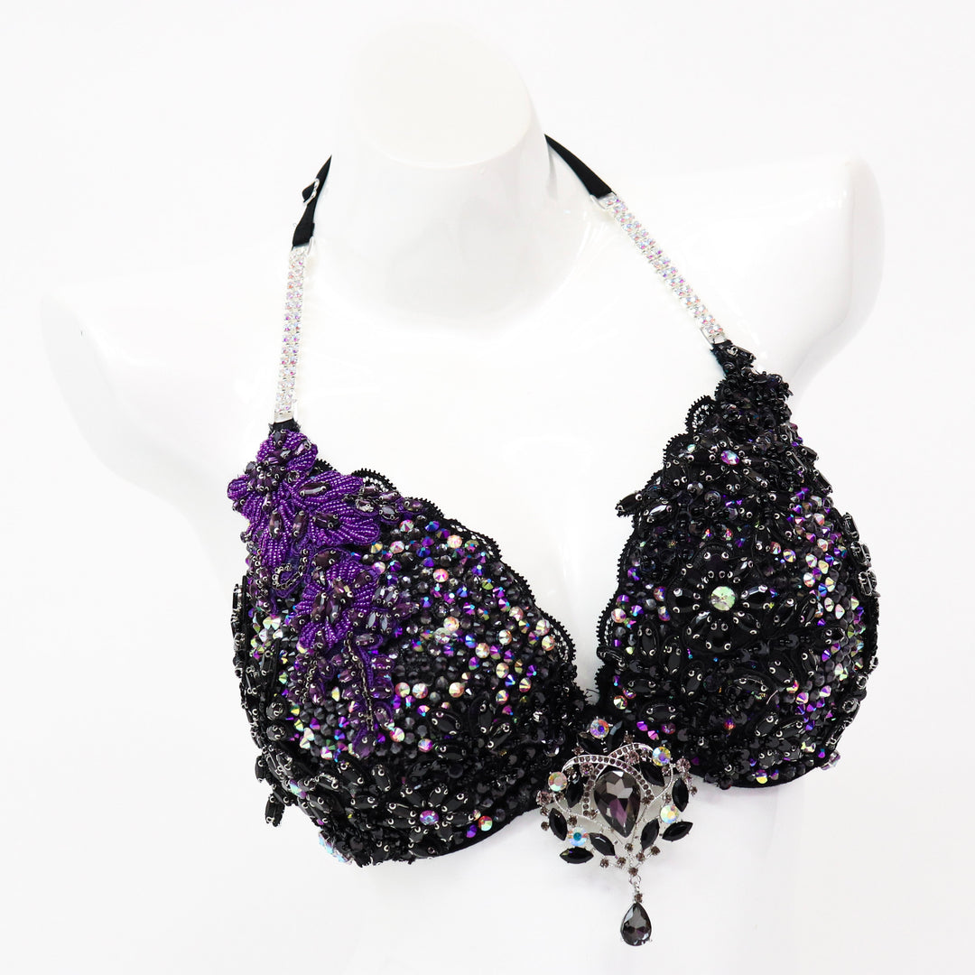 QS ST: Dark Violet Couture. Custom Large Bra Top/Pro.