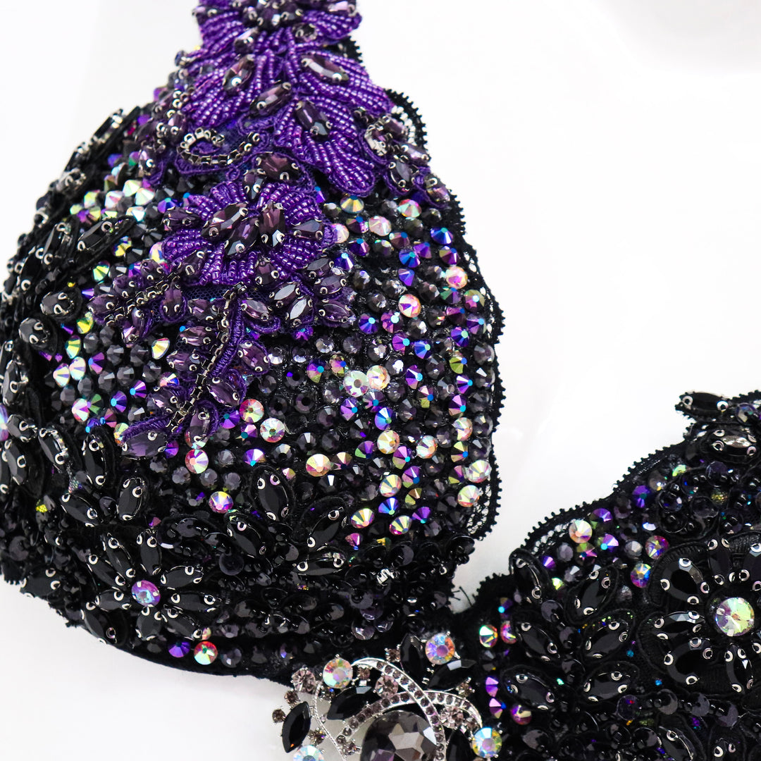 QS ST: Dark Violet Couture. Custom Large Bra Top/Pro.