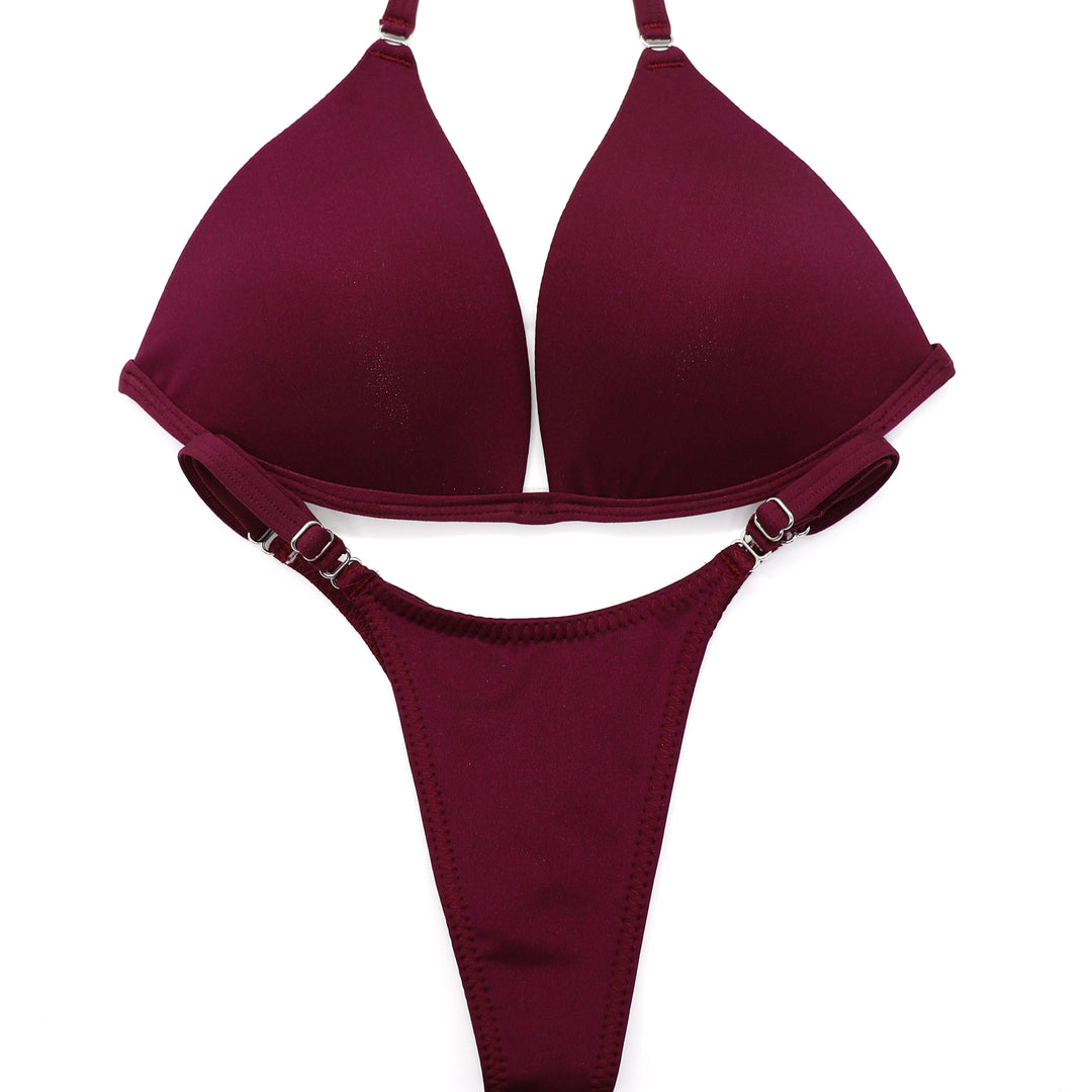 QS ST: Matte Maroon Posing Practice Suit. Medium Molded/Pro.