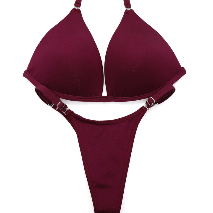 QS ST: Matte Maroon Posing Practice Suit. Medium Molded/Pro.