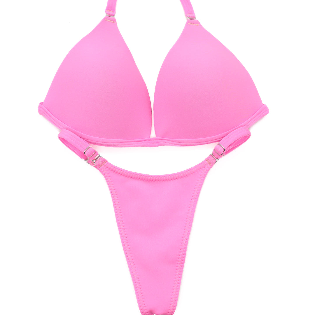 QS ST: Matte Baby Pink Posing Practice Suit. Medium Molded/Pro.