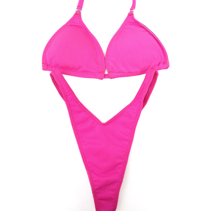 QS ST: Matte Pink Posing Practice Suit. Small/Pro with Modest Rise.
