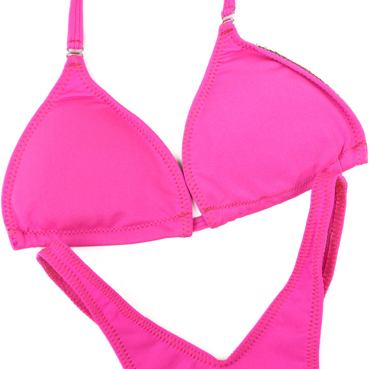 QS ST: Matte Pink Posing Practice Suit. Small/Pro with Modest Rise.