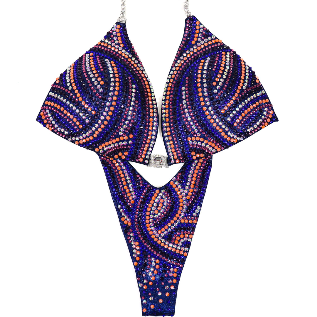 QS CL: Crystal Swirl. Hologram Dark Blue. Large Molded/Slim Figure.