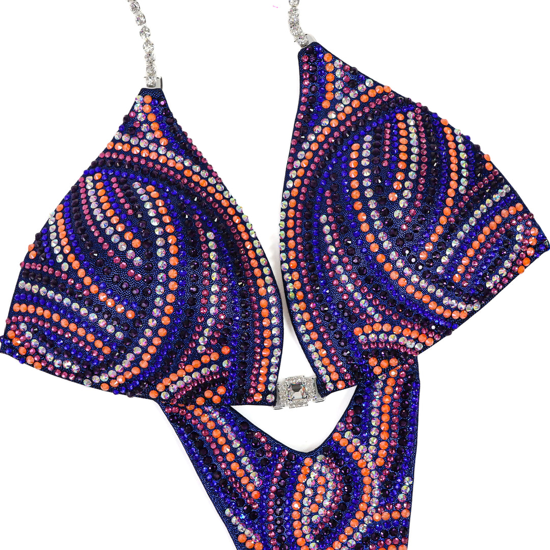 QS CL: Crystal Swirl. Hologram Dark Blue. Large Molded/Slim Figure.