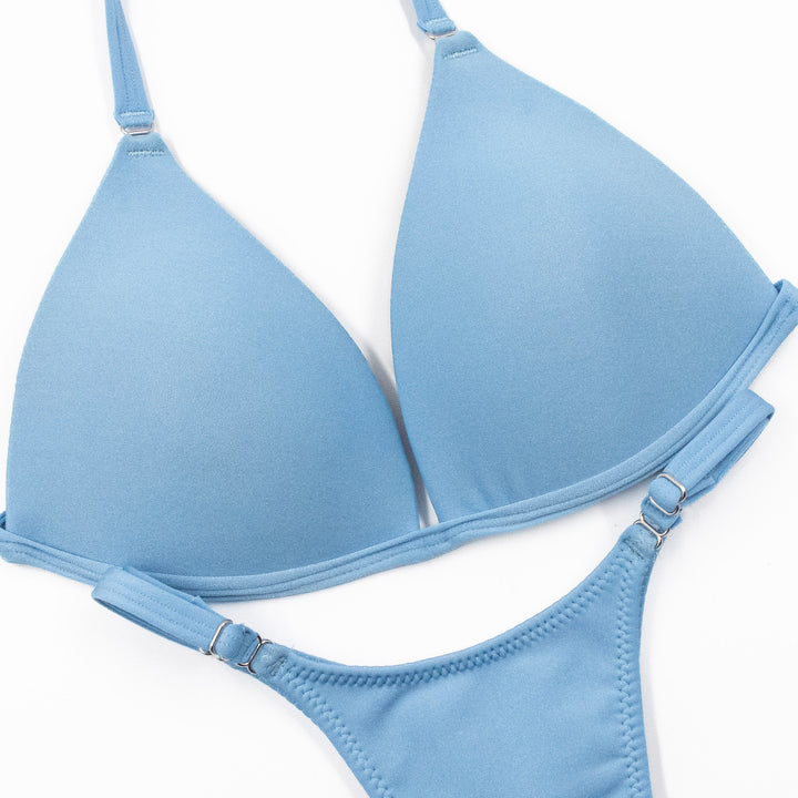 QS ST: Matte Baby Blue Posing Practice Suit. Medium Molded/Pro.