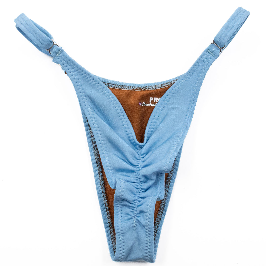 QS ST: Matte Baby Blue Posing Practice Suit. Medium Molded/Pro.