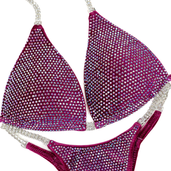 QS ST: Velvet Berry Blush Pro. Medium Molded/Micro.  Angel Competition BikinisThe best NPC Competition Suits for the Bikini Division, Fit Model Division Suits, and bodybuilding suits.
