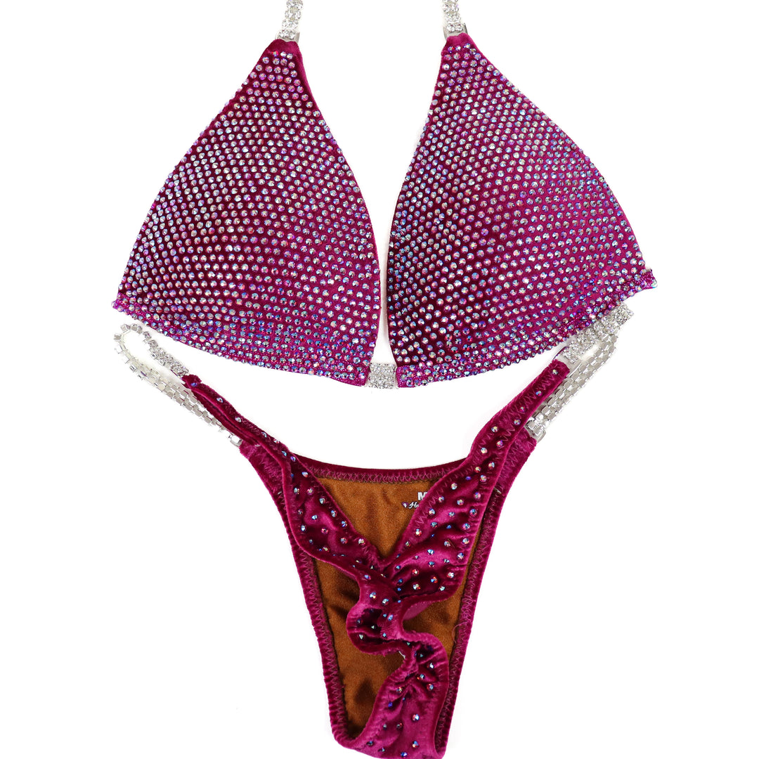 QS ST: Velvet Berry Blush Pro. Medium Molded/Micro.  Angel Competition BikinisThe best NPC Competition Suits for the Bikini Division, Fit Model Division Suits, and bodybuilding suits.