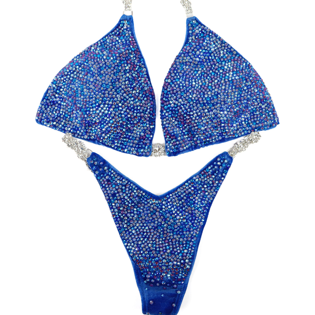 QS ST: Crystal Radiance. Velvet Royal. Large/Pro with Modest V Front.