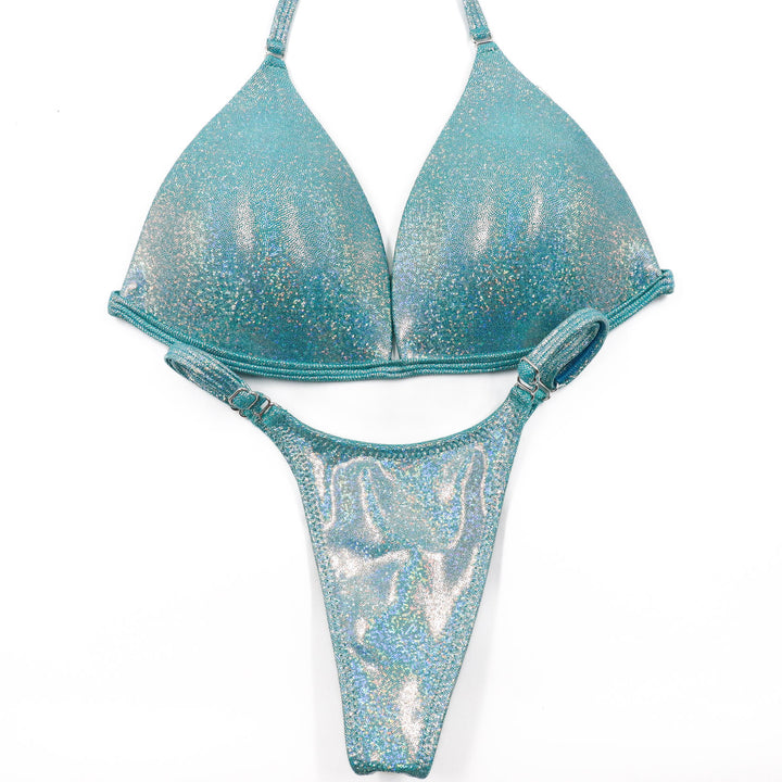 QS ST: Hologram Aqua Posing Practice Suit. Medium Molded/Pro.