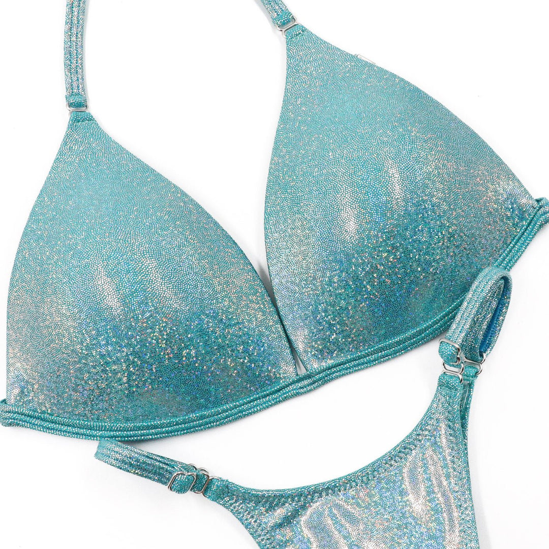 QS ST: Hologram Aqua Posing Practice Suit. Medium Molded/Pro.