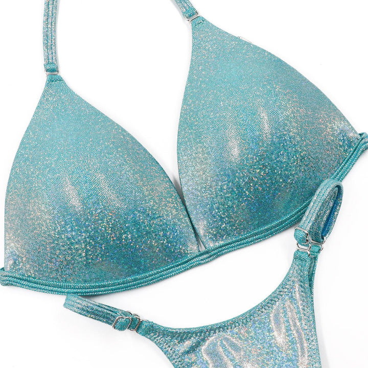 QS ST: Hologram Aqua Posing Practice Suit. Medium Molded/Pro.