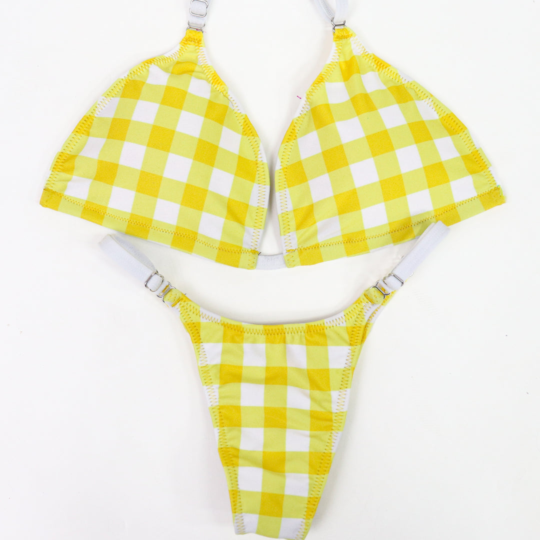 QS CL: Yellow Gingham Posing Practice Suit. Medium/Pro.