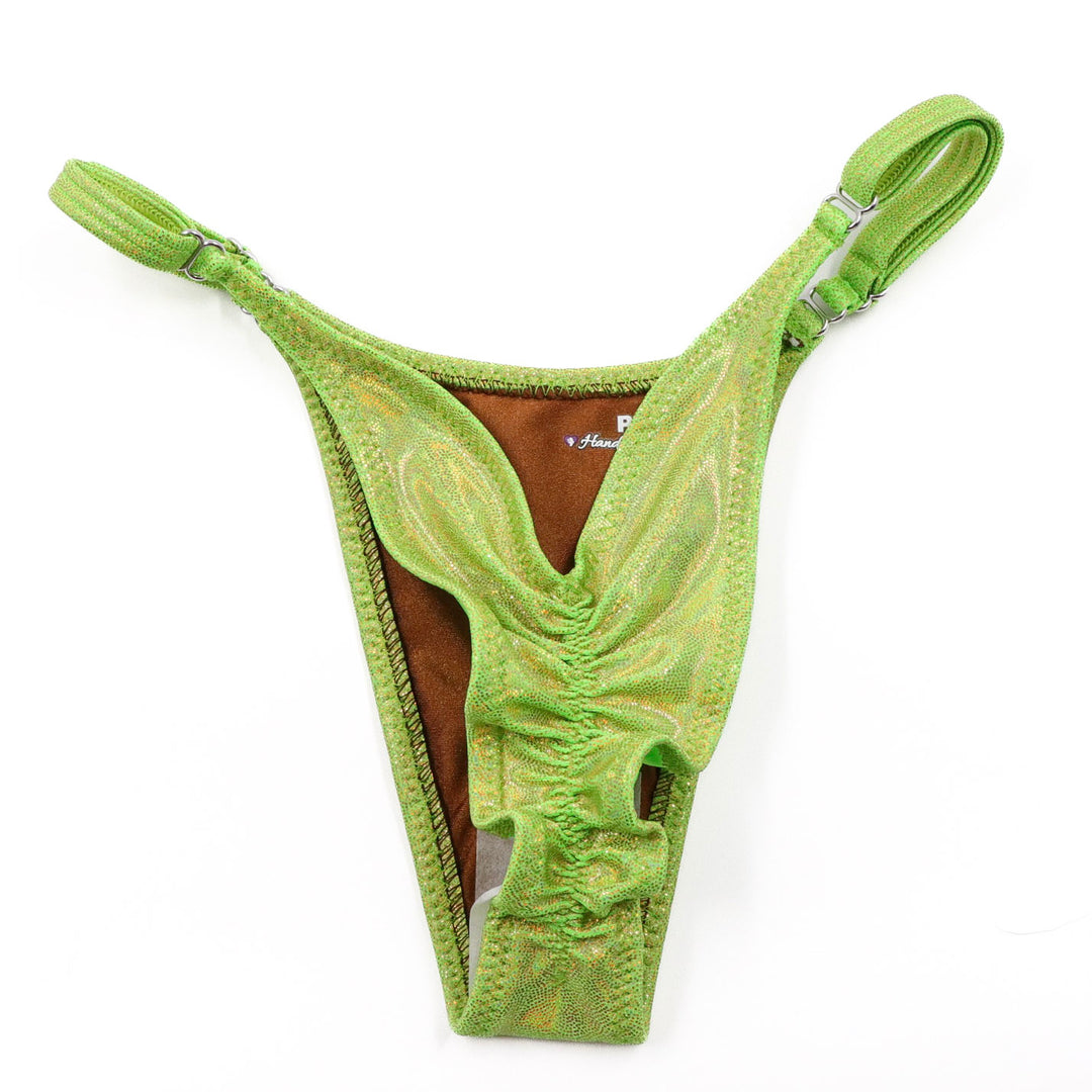 QS ST: Hologram Lime Posing Practice Suit. Medium Molded/Pro.