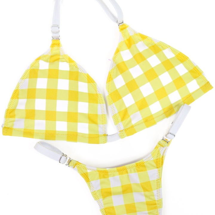 QS CL: Yellow Gingham Posing Practice Suit. Medium/Pro.