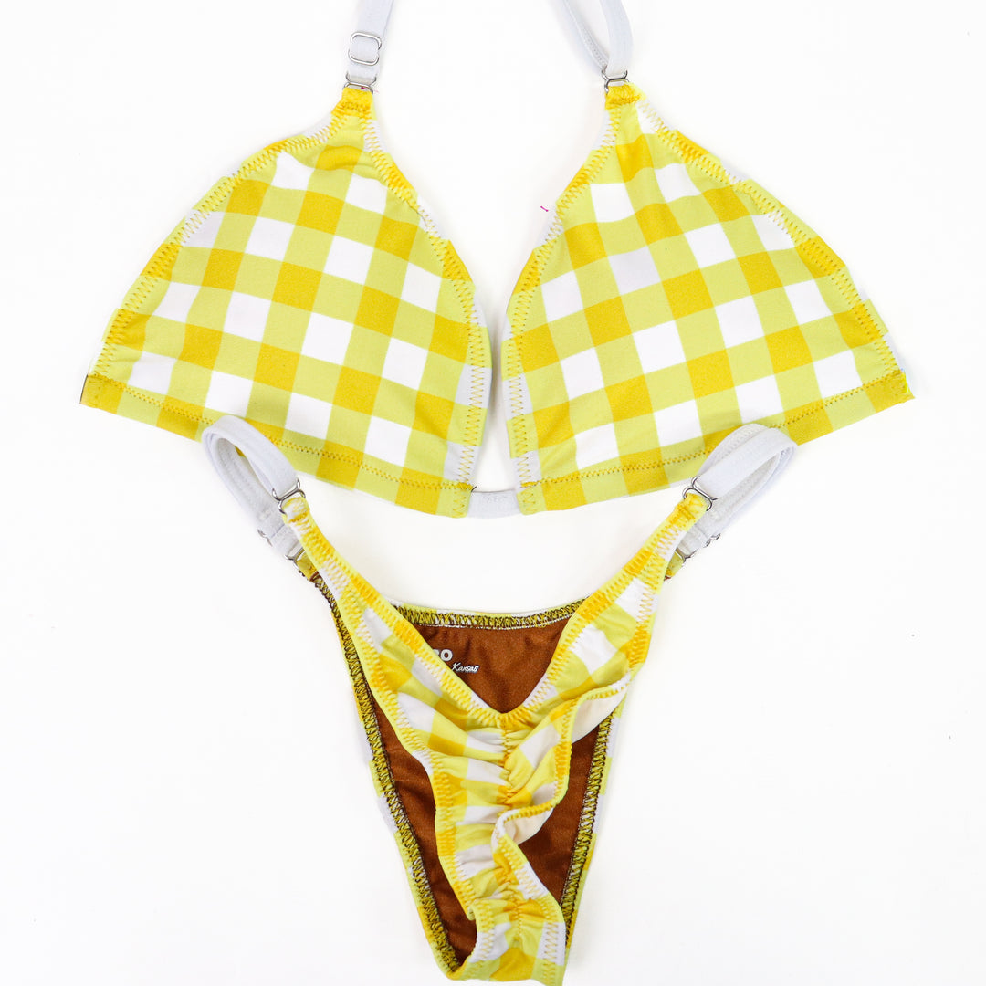 QS CL: Yellow Gingham Posing Practice Suit. Medium/Pro.