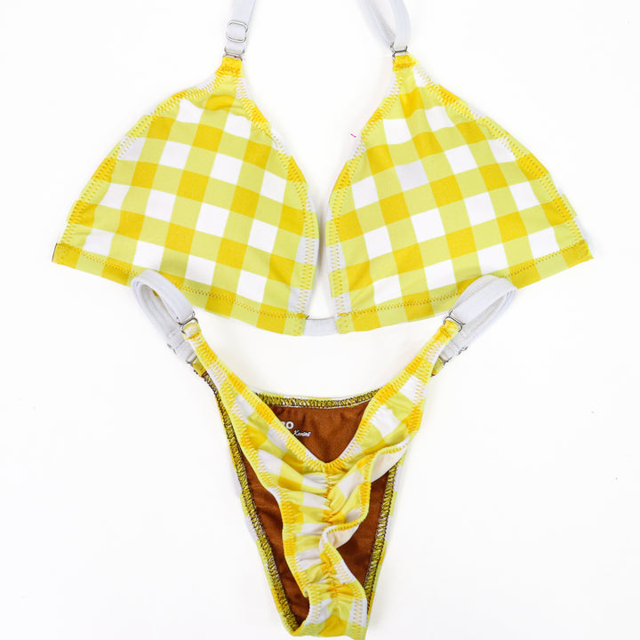 QS CL: Yellow Gingham Posing Practice Suit. Medium/Pro.
