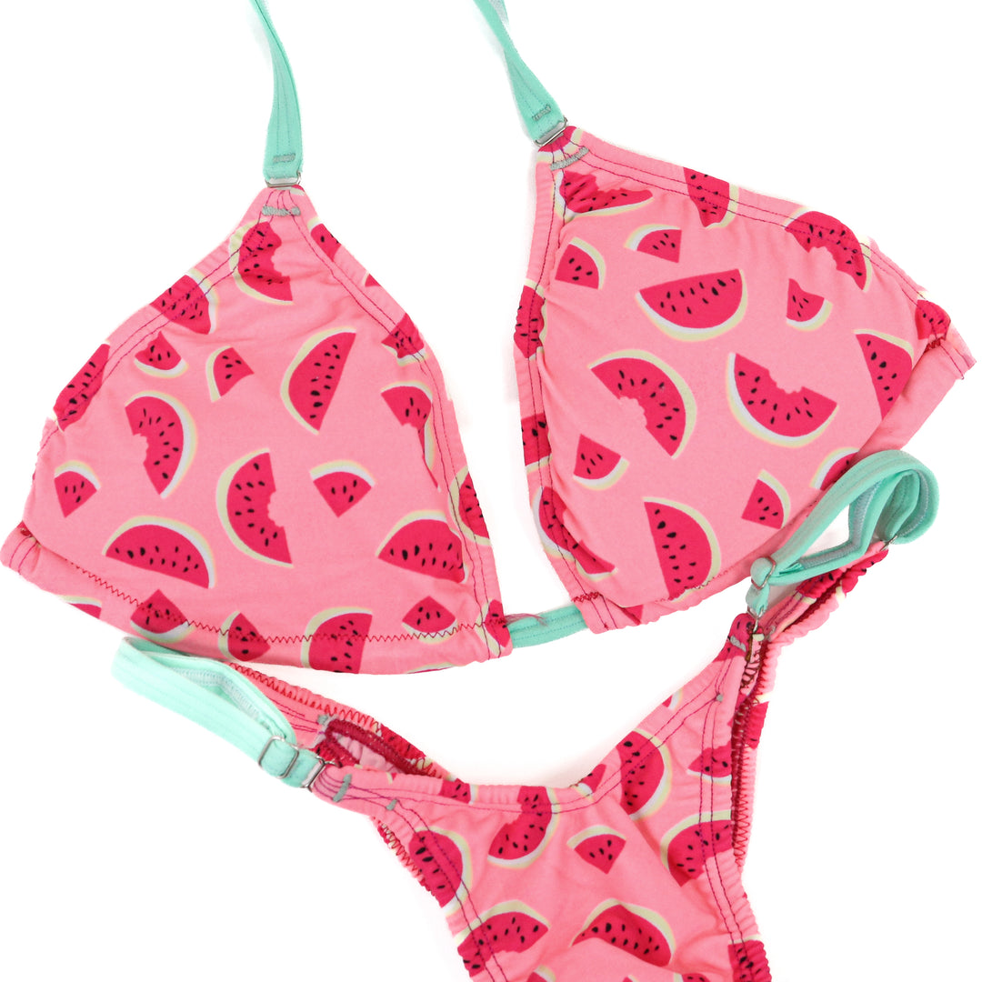 QS ST: Watermelon Posing Practice Suit. Medium/Pro.  Angel Competition BikinisThe best NPC Competition Suits for the Bikini Division, Fit Model Division Suits, and bodybuilding suits.