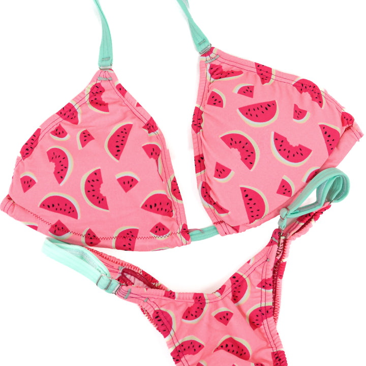 QS ST: Watermelon Posing Practice Suit. Medium/Pro.  Angel Competition BikinisThe best NPC Competition Suits for the Bikini Division, Fit Model Division Suits, and bodybuilding suits.