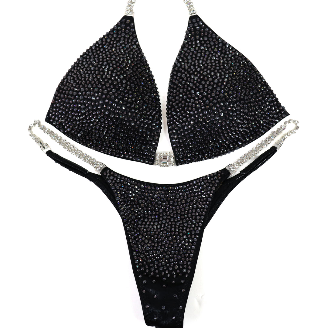 QS ST: True Graphite Radiance. Medium Molded/Pro.  Angel Competition BikinisThe best NPC Competition Suits for the Bikini Division, Fit Model Division Suits, and bodybuilding suits.