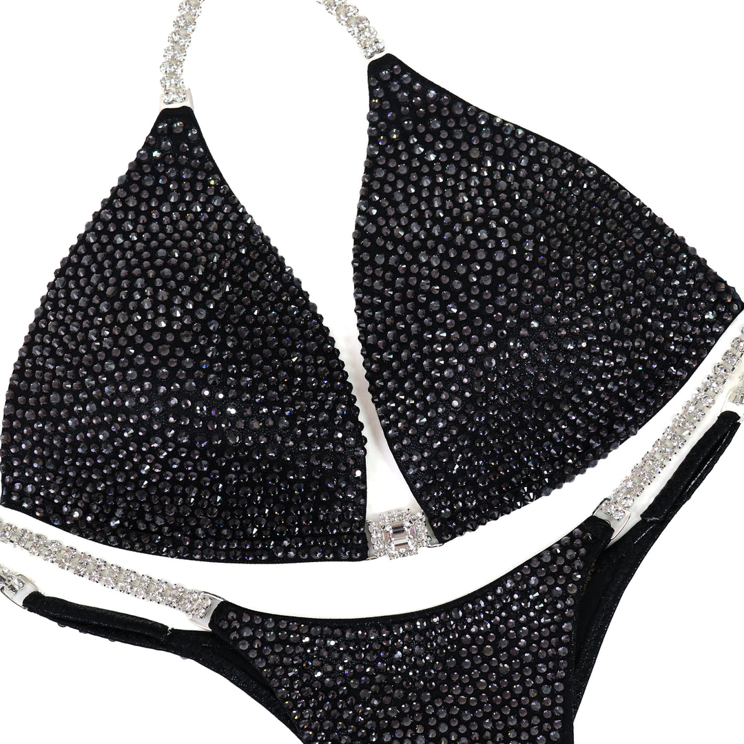 QS ST: True Graphite Radiance. Medium Molded/Pro.  Angel Competition BikinisThe best NPC Competition Suits for the Bikini Division, Fit Model Division Suits, and bodybuilding suits.