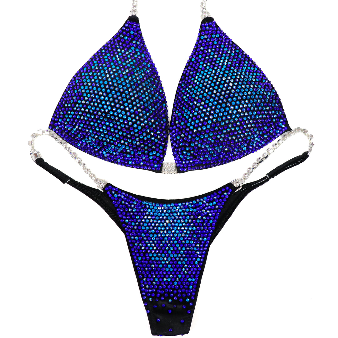 QS ST: Velvet Blue Blaze Nova. Velvet Black. Medium Molded/Pro.  Angel Competition BikinisThe best NPC Competition Suits for the Bikini Division, Fit Model Division Suits, and bodybuilding suits.