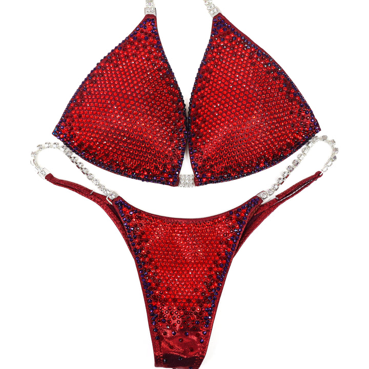 QS ST: Siam Shadow Nova. Hologram Maroon. Medium Molded/Pro.  Angel Competition BikinisThe best NPC Competition Suits for the Bikini Division, Fit Model Division Suits, and bodybuilding suits.