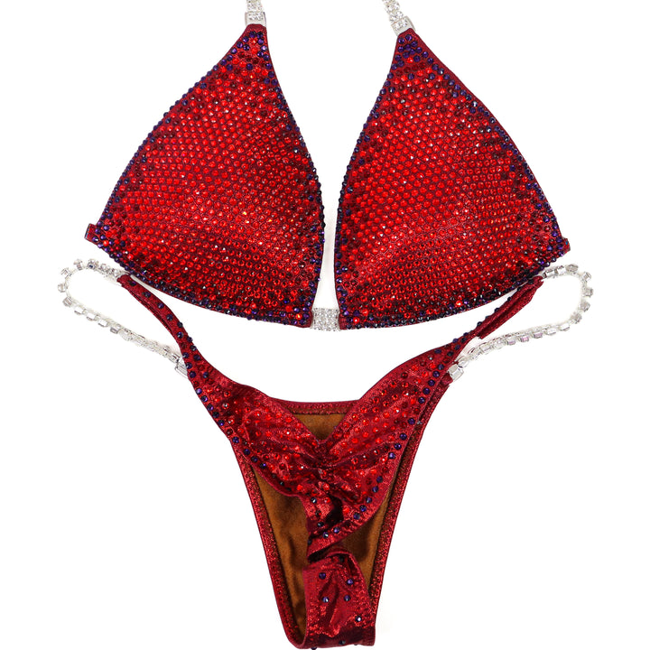 QS ST: Siam Shadow Nova. Hologram Maroon. Medium Molded/Pro.  Angel Competition BikinisThe best NPC Competition Suits for the Bikini Division, Fit Model Division Suits, and bodybuilding suits.