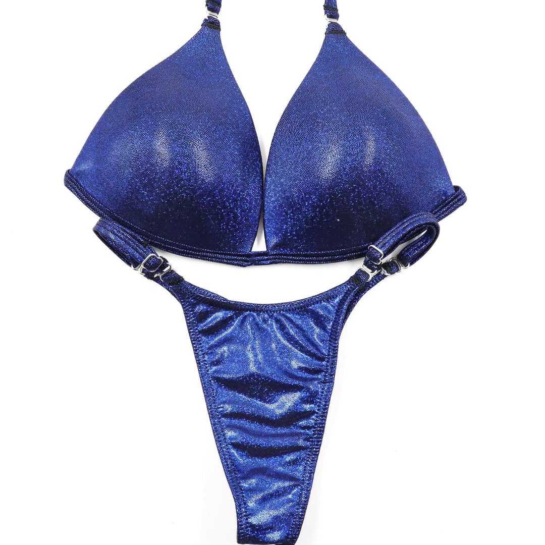 QS ST: Hologram Dark Blue Posing Practice Suit. Medium Molded/Pro.