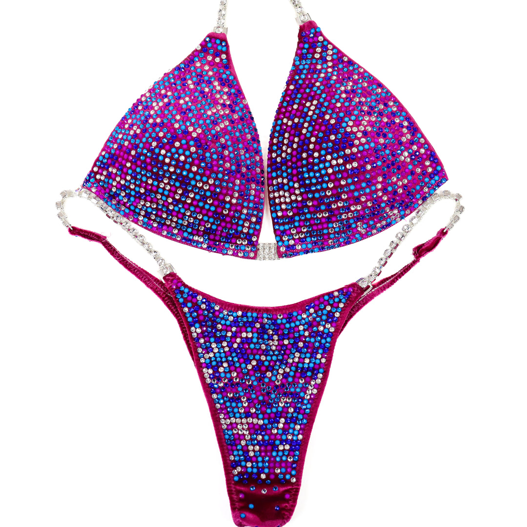 QS ST: Aurora Velvet Pro. Medium Molded/Pro.  Angel Competition BikinisThe best NPC Competition Suits for the Bikini Division, Fit Model Division Suits, and bodybuilding suits.