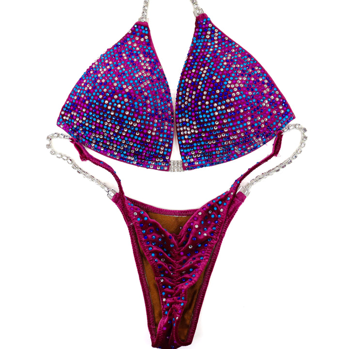 QS ST: Aurora Velvet Pro. Medium Molded/Pro.  Angel Competition BikinisThe best NPC Competition Suits for the Bikini Division, Fit Model Division Suits, and bodybuilding suits.