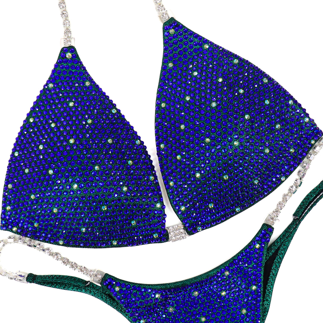 QS ST: Emerald Sapphire Shimmer. Hologram Emerald. Medium Molded/Pro.  Angel Competition BikinisThe best NPC Competition Suits for the Bikini Division, Fit Model Division Suits, and bodybuilding suits.