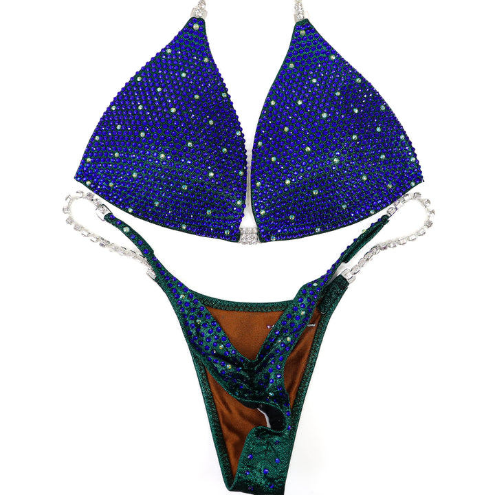 QS ST: Emerald Sapphire Shimmer. Hologram Emerald. Medium Molded/Pro.  Angel Competition BikinisThe best NPC Competition Suits for the Bikini Division, Fit Model Division Suits, and bodybuilding suits.
