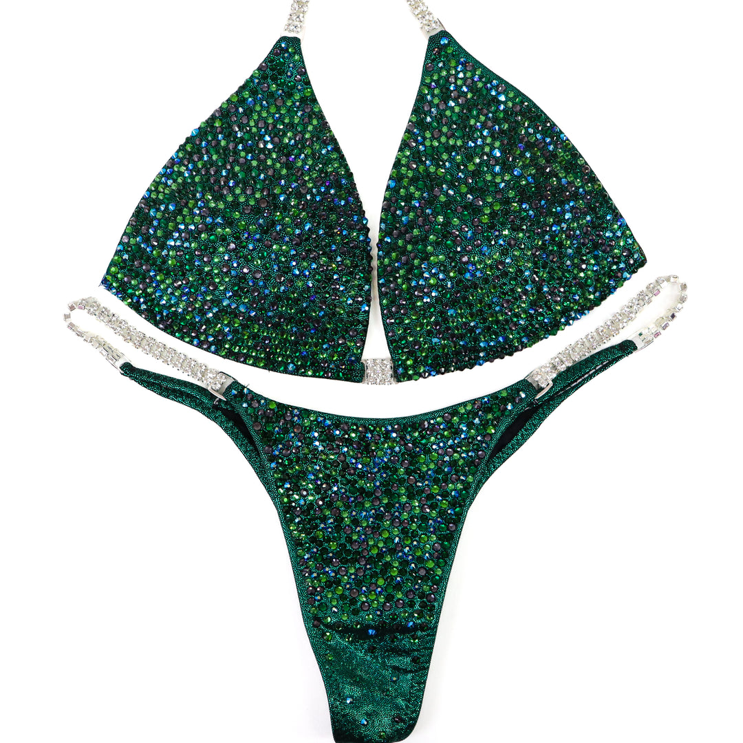 QS ST: Graphite Grove Radiance. Medium Molded/Pro.  Angel Competition BikinisThe best NPC Competition Suits for the Bikini Division, Fit Model Division Suits, and bodybuilding suits.