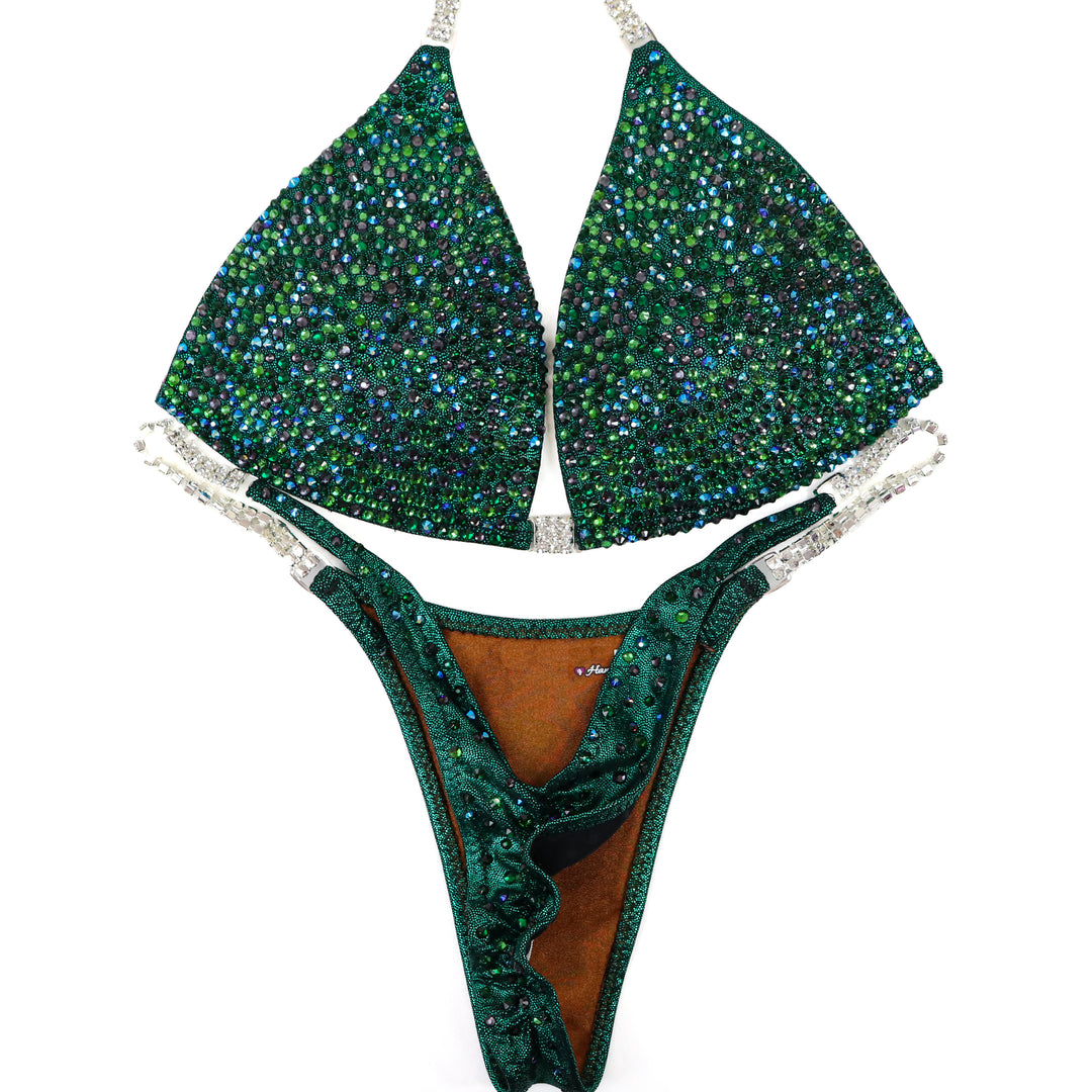 QS ST: Graphite Grove Radiance. Medium Molded/Pro.  Angel Competition BikinisThe best NPC Competition Suits for the Bikini Division, Fit Model Division Suits, and bodybuilding suits.