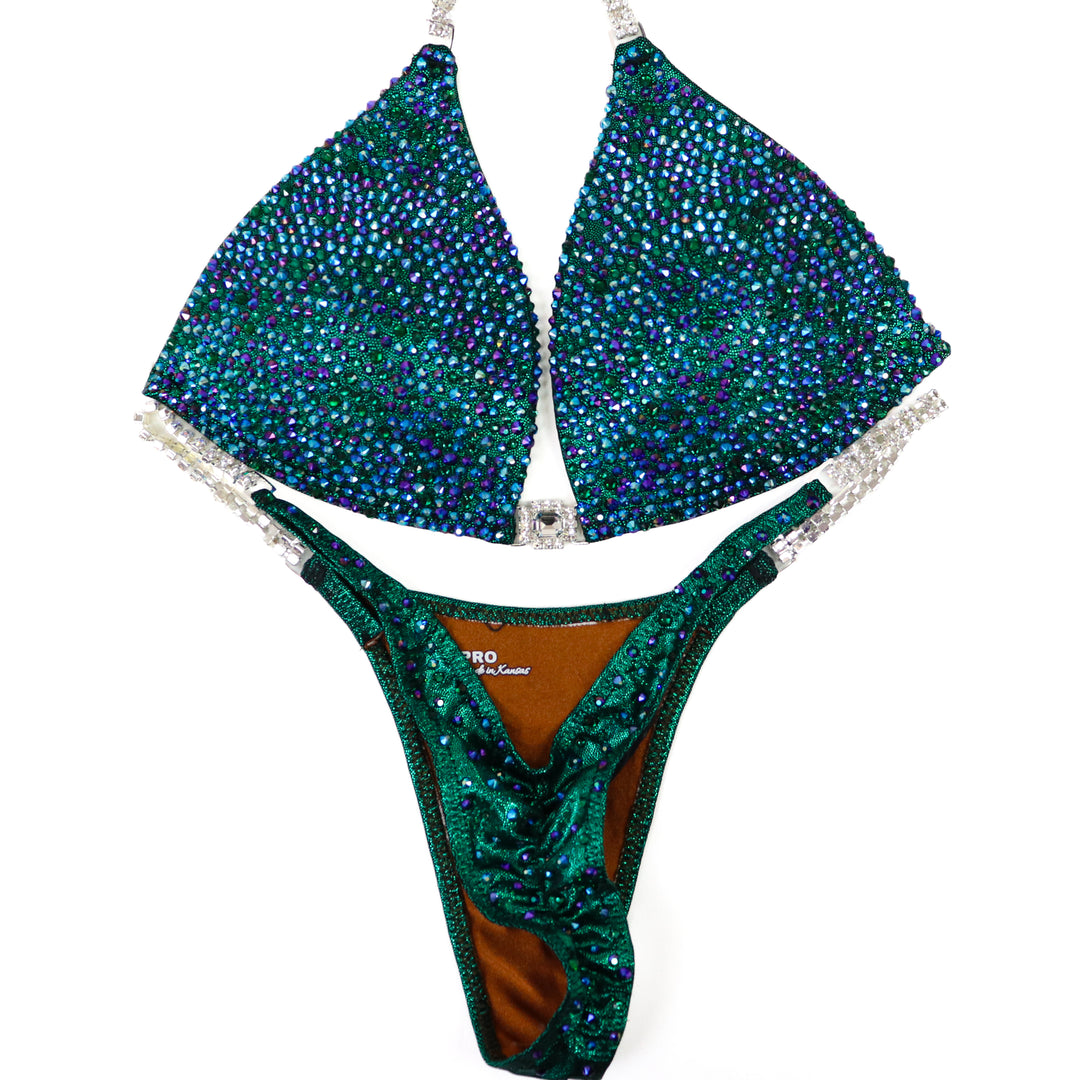 QS ST: Emerald City Radiance. Medium Molded/Pro.  Angel Competition BikinisThe best NPC Competition Suits for the Bikini Division, Fit Model Division Suits, and bodybuilding suits.